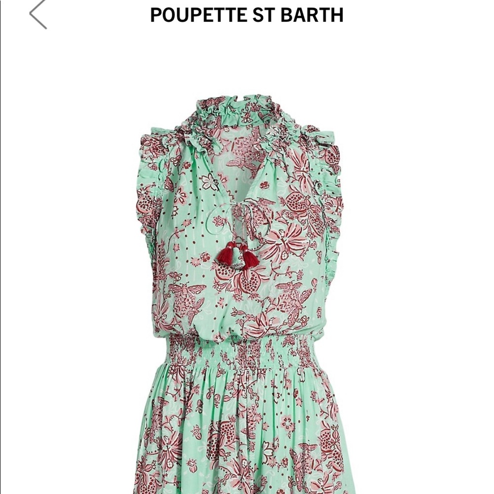 NWT POUPETTE ST Barth Triny Mini Dress Small Aqua Grenade